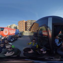 Momento Valverde a punto de salir del bus del equipo en 360 grados