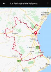 Mapa del perímetro de valencia, la ruta de Miguel Ángel