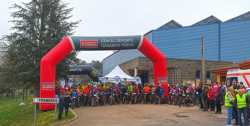 Salida de la marcha BTT La Raya en Trabazos