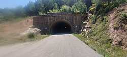 Entrada al túnel rodeada de vegetación en el Puerto de Manzanera