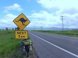 Xavi Narro en el Día 225 señal marsupial cerca de Cardwell Australia