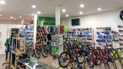 Exposición de bicicletas en la tienda