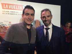 Chema con el gran Alejandro en la presentación de la vuelta