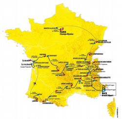 Mapa del recorrido del Tour 2020