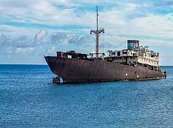 El famoso barco Abandonado en Lanzarote