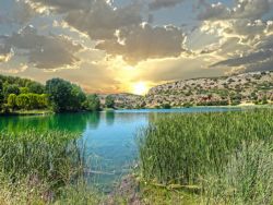Ruta del quijote, las lagunas de Ruidera al atardecer