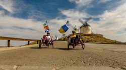 Paisaje de molinos y Trikes, disfrutando del paisaje